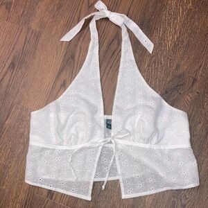New Wild Fable White Eyelet Halter Top  Size XXL